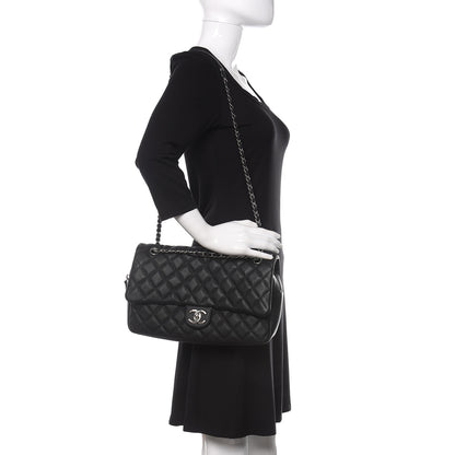 Chanel Caviar Quilted Jumbo Easy Flap Black 2 of 12