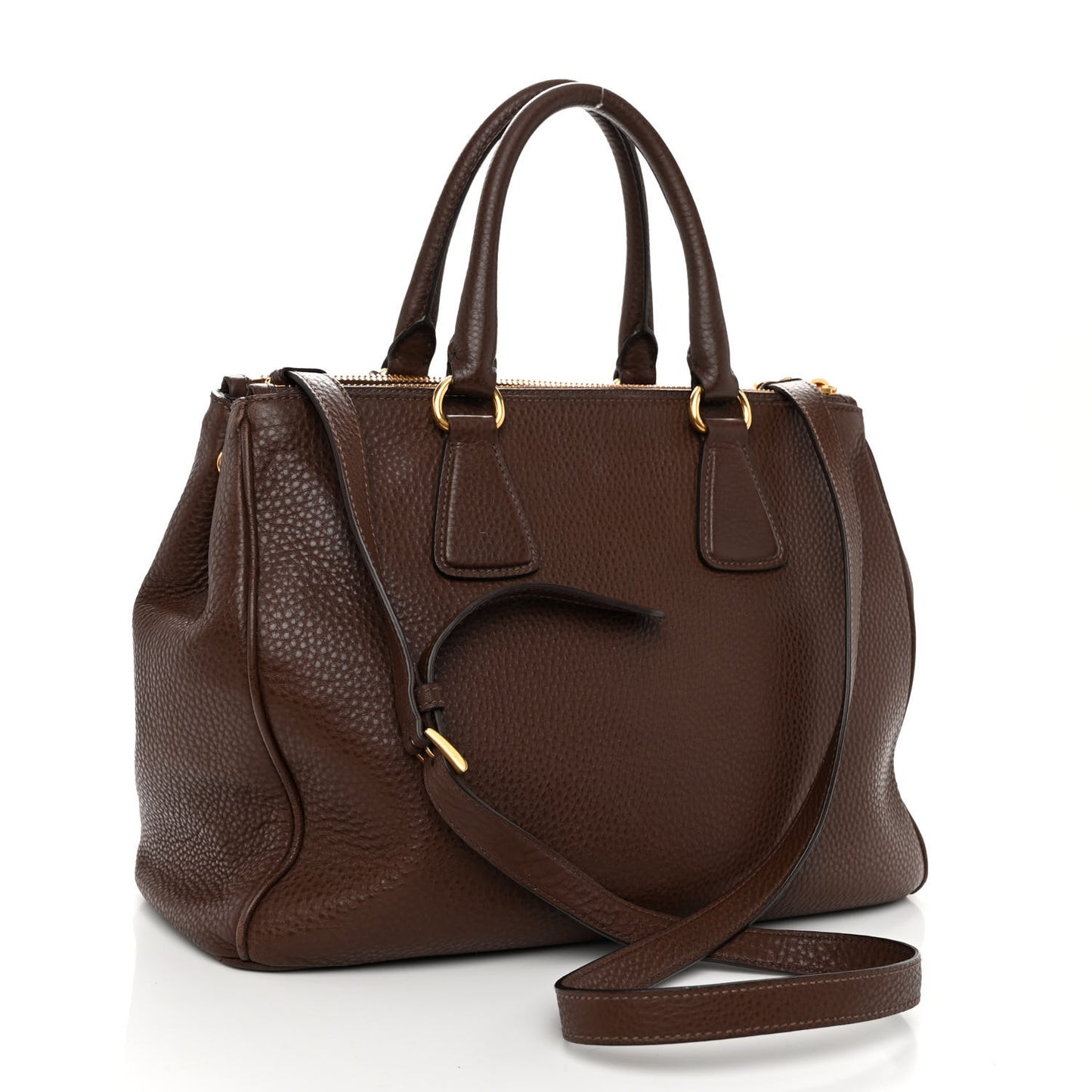 Vitello Daino Large Double Zip Tote Bruciato