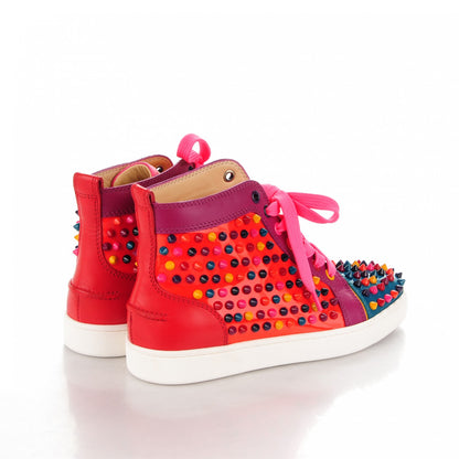 Christian Louboutin Patent Calf Spike Louis Flat Sneakers 36 Orange Multicolor 4 of 8