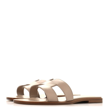 Hermes Box Calfskin Oran Sandals 38.5 Camel 4 of 10