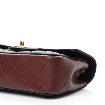 Chanel Calfskin Quilted Small Strap Into Flap Black Burgundy 7 of 11