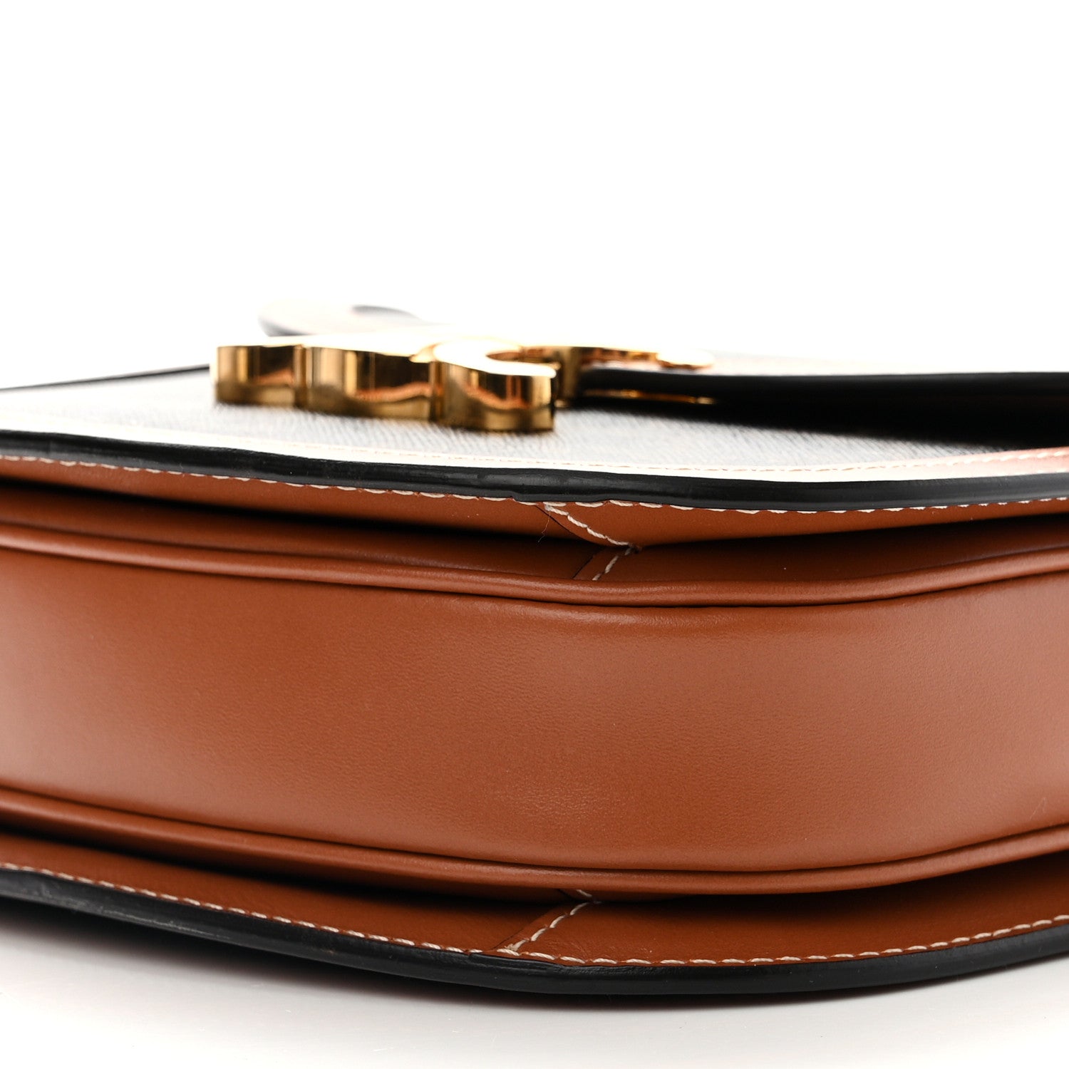 Celine Canvas Calfskin Triomphe Teen Besace Tan 10 of 10