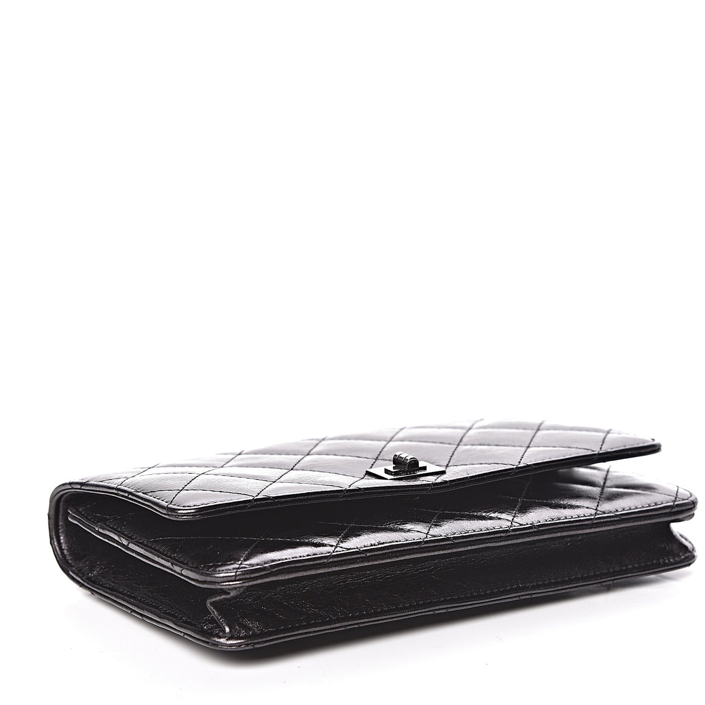 Metallic Calfskin Reissue Wallet On Chain WOC Black