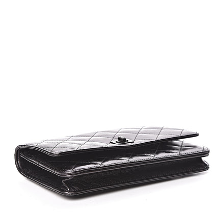 Chanel Metallic Calfskin Reissue Wallet On Chain WOC Black 4 of 12