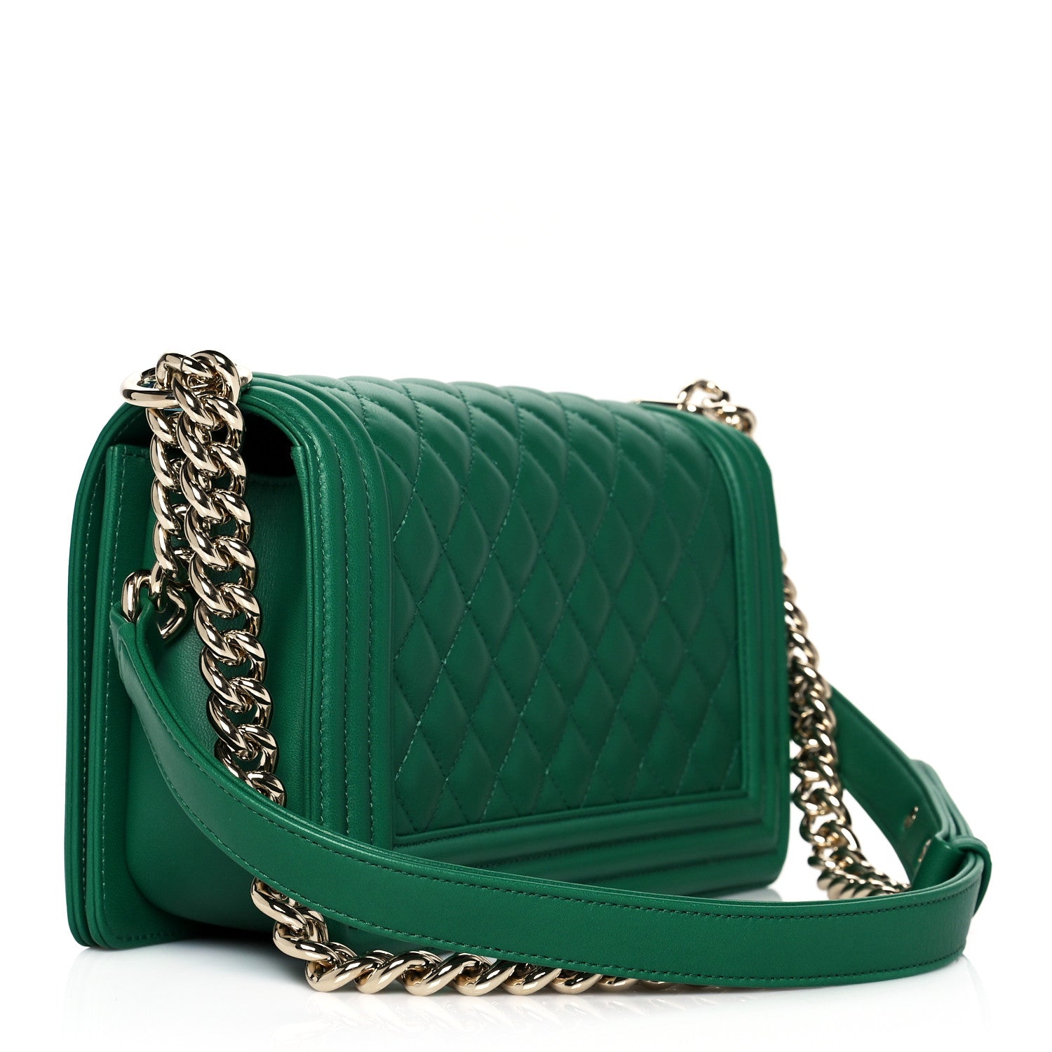 Chanel Lambskin Quilted Medium Boy Flap Green 3 of 11