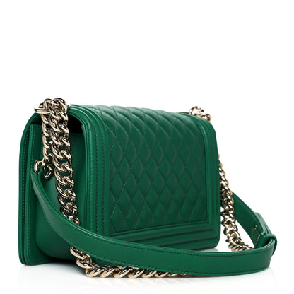 Chanel Lambskin Quilted Medium Boy Flap Green 3 of 11