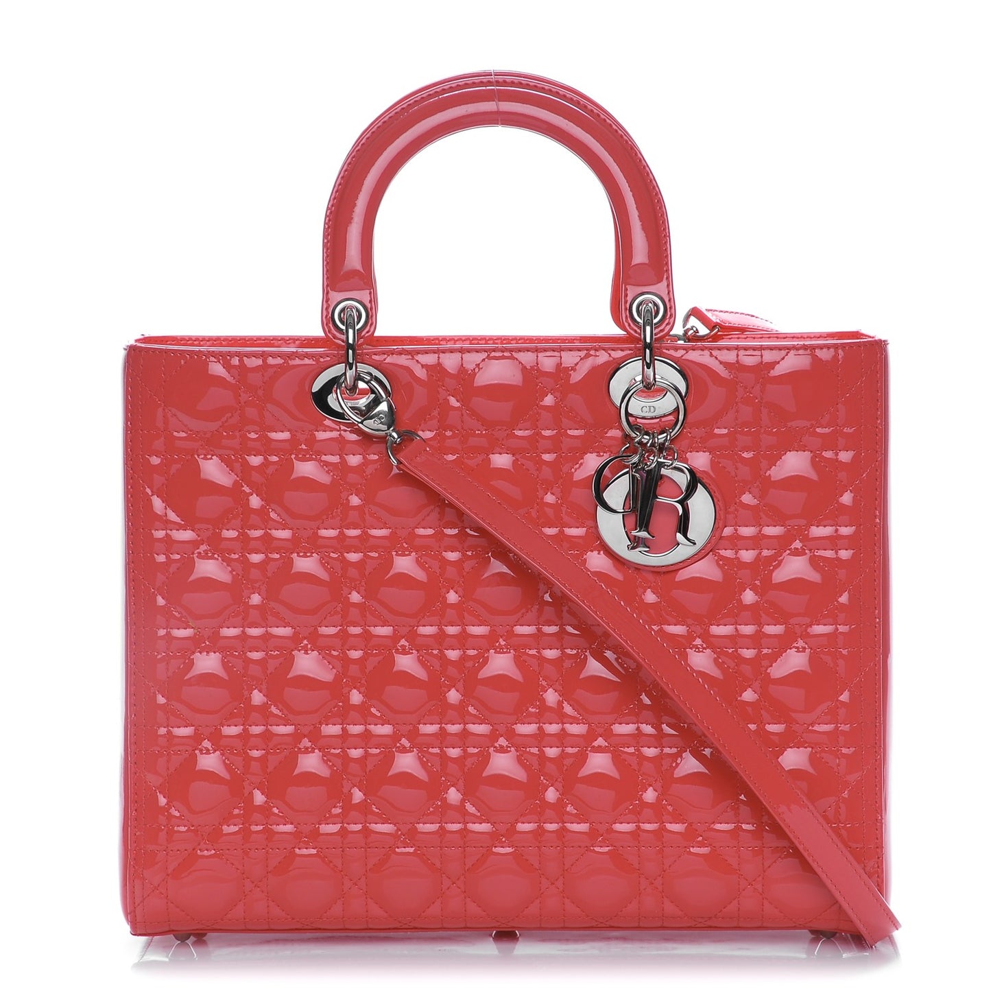 Patent Cannage Large Lady Dior Light Coral