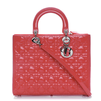 Christian Dior Patent Cannage Large Lady Dior Light Coral 1 of 9