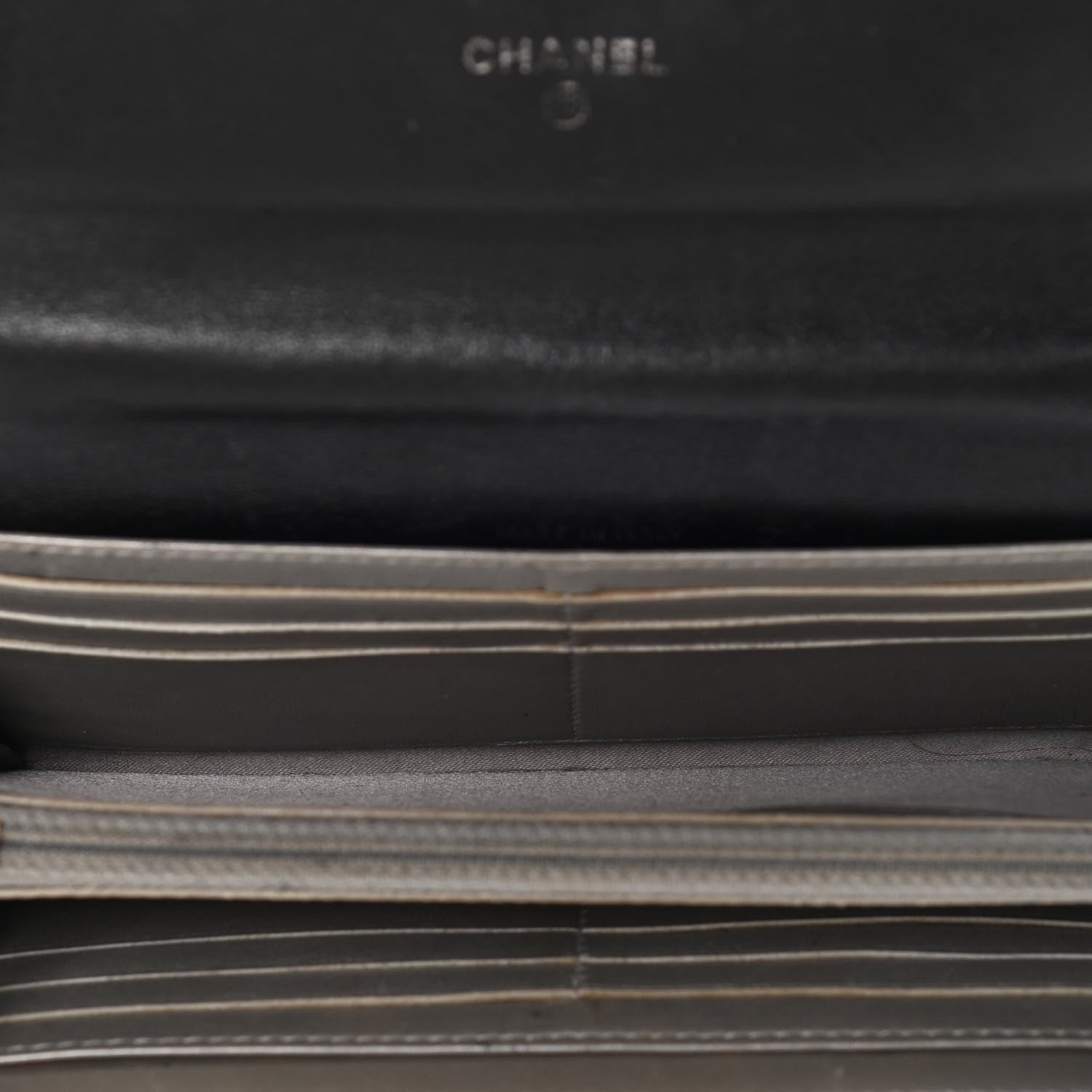 Chanel Lambskin Embossed Camellia Large Gusset Flap Wallet Black 4 of 7