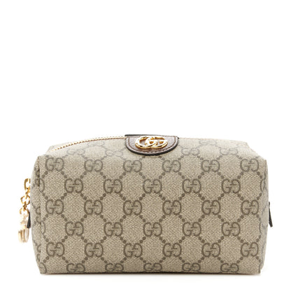 Gucci Soft GG Supreme Monogram Calfskin Medium Ophidia Cosmetic Case Beige Ebony New Acero 1 of 9