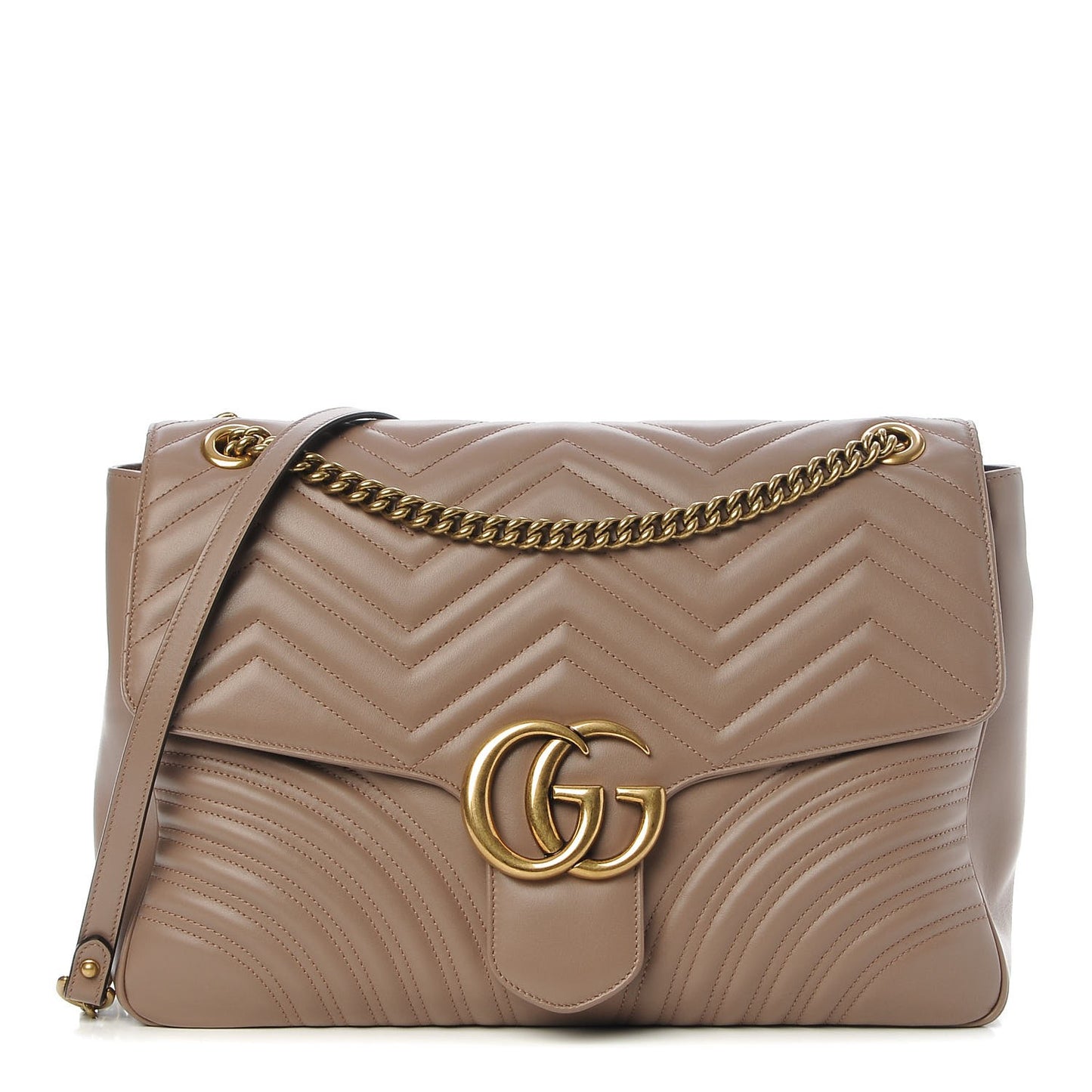 Calfskin Matelasse Heart Large GG Marmont Shoulder Bag Porcelain Rose