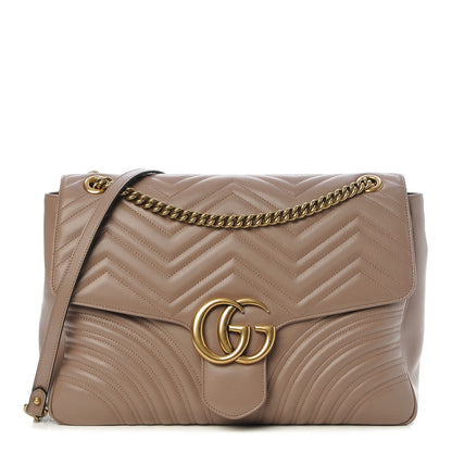 Gucci Calfskin Matelasse Heart Large GG Marmont Shoulder Bag Porcelain Rose 1 of 7