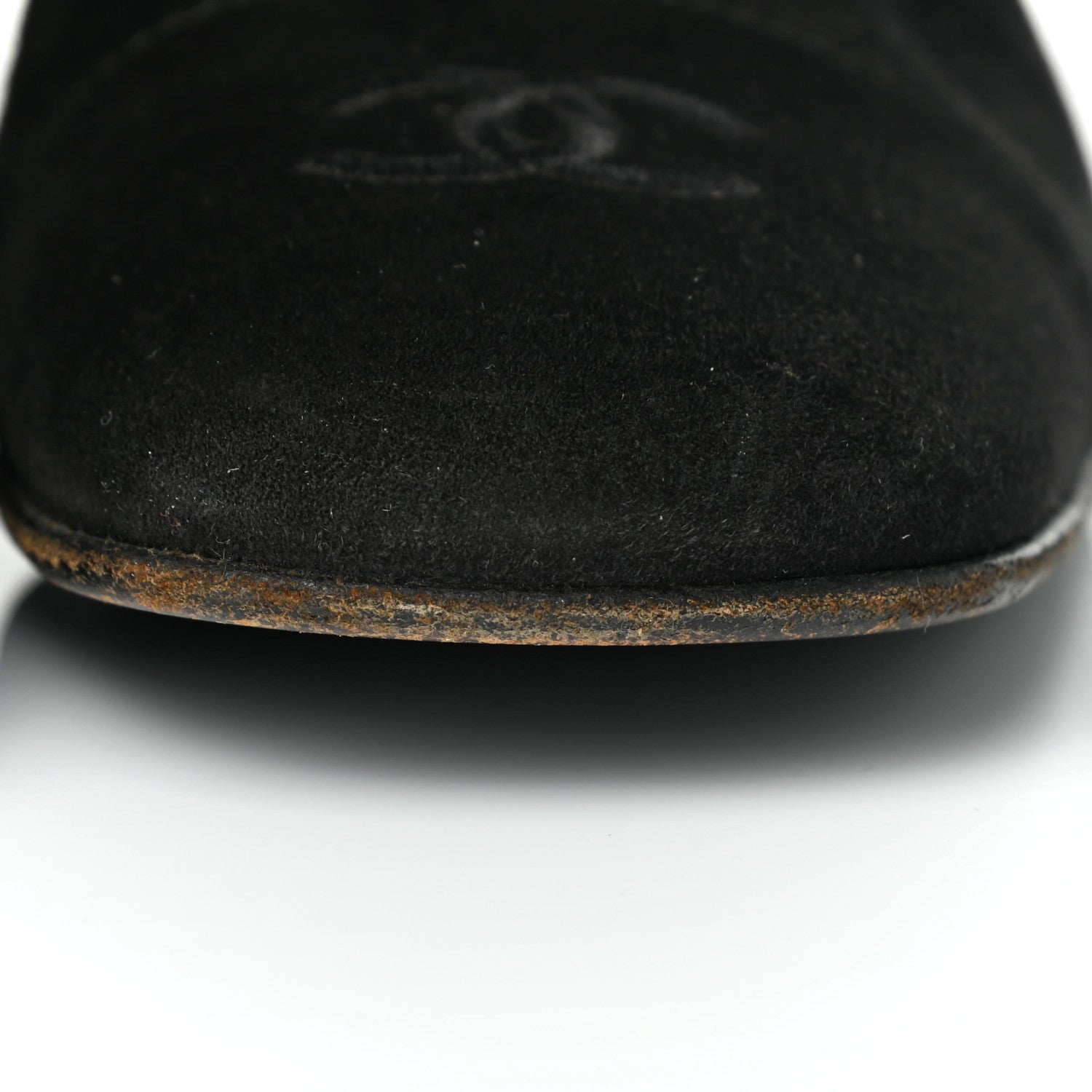 Chanel Suede CC Cap Toe Boots 35.5 Black 10 of 13