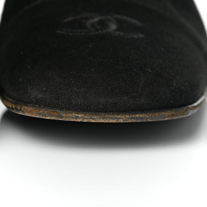 Chanel Suede CC Cap Toe Boots 35.5 Black 10 of 13