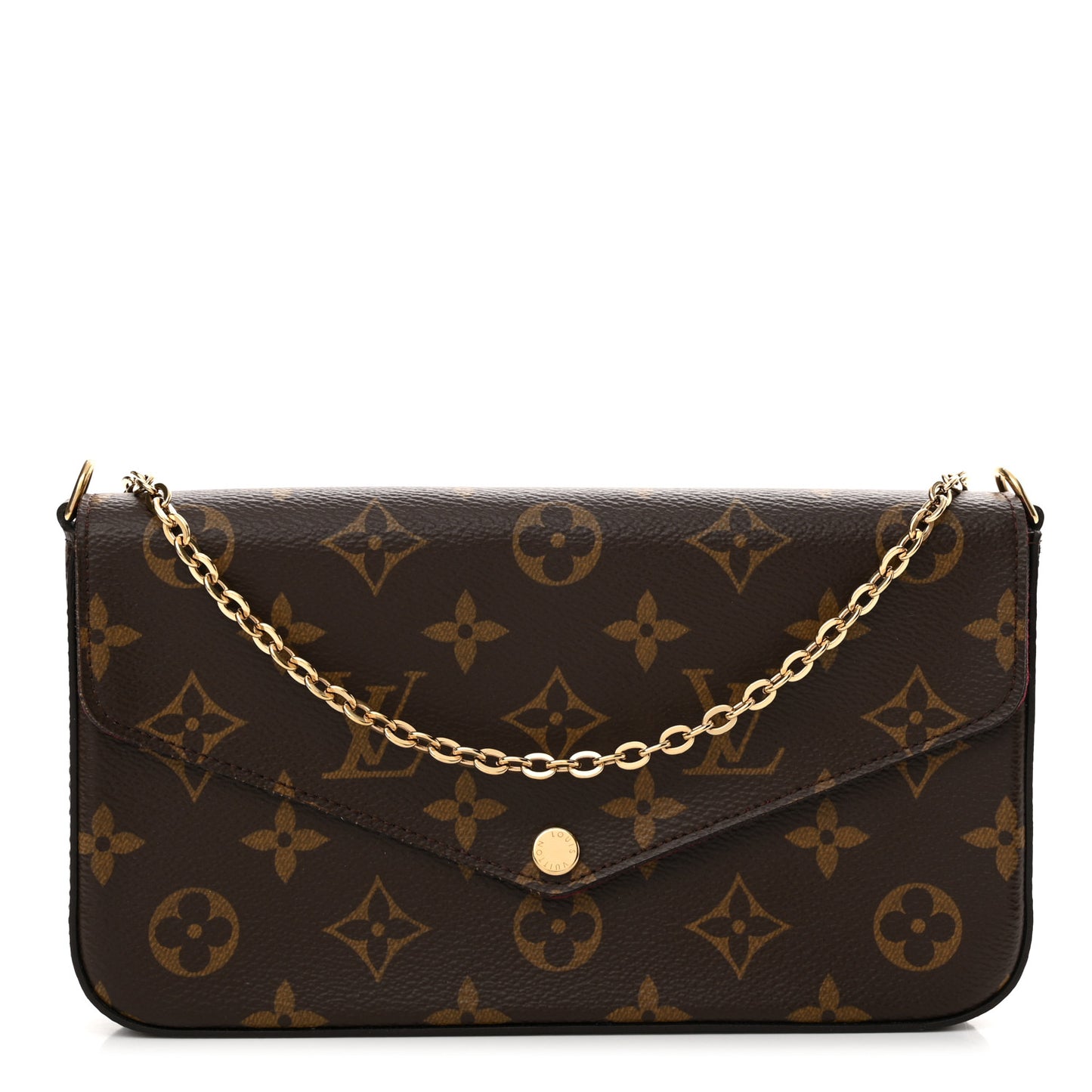 Monogram Pochette Felicie Chain Wallet Fuchsia