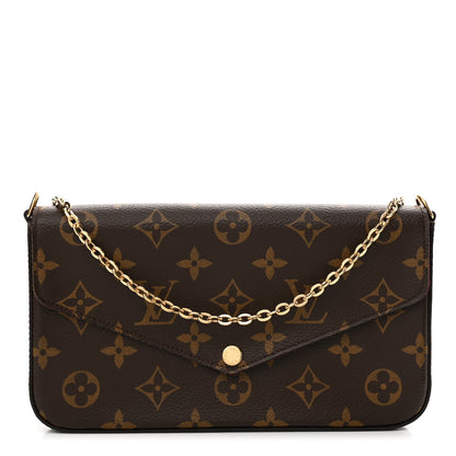Louis Vuitton Monogram Pochette Felicie Chain Wallet Fuchsia 1 of 12