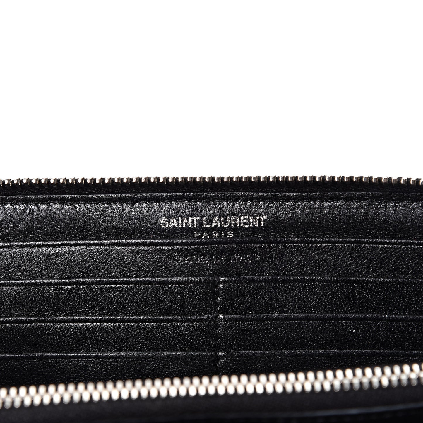Calfskin Matelasse Chevron Monogram Zip Around Wallet Black