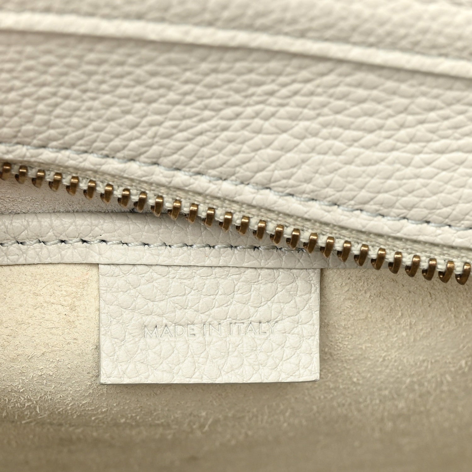Celine Drummed Calfskin Nano Luggage Chalk 6 of 10