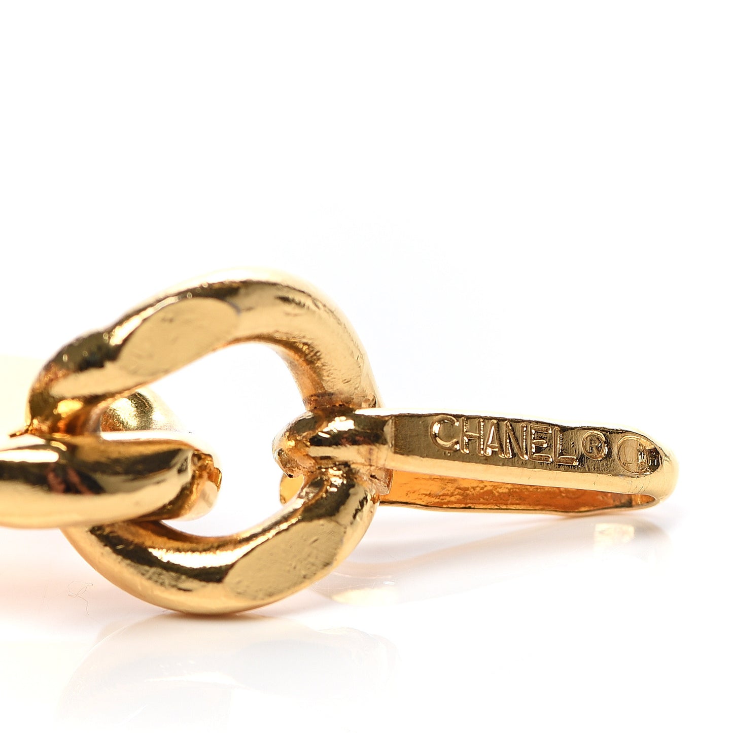 Lambskin Chain CC Medallion Belt Red Gold