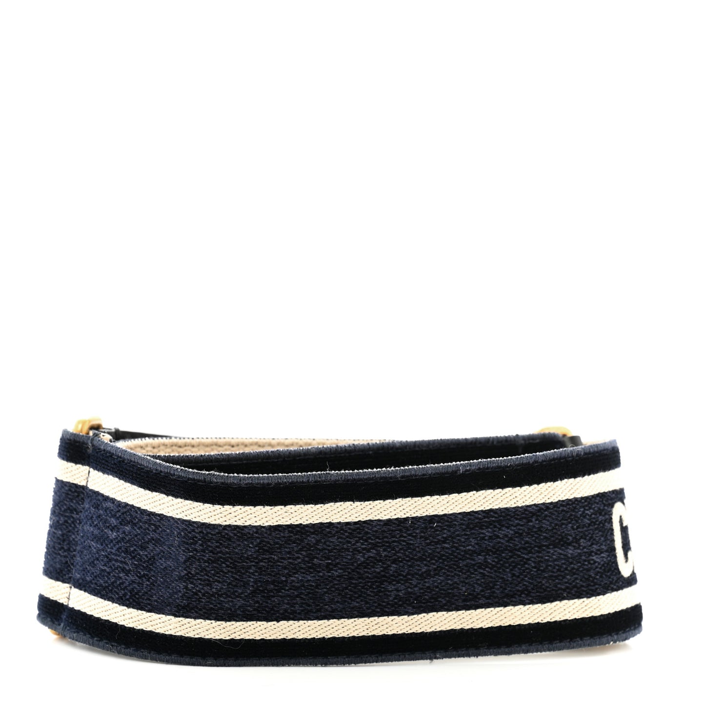 Canvas Velvet Embroidered Shoulder Strap Blue