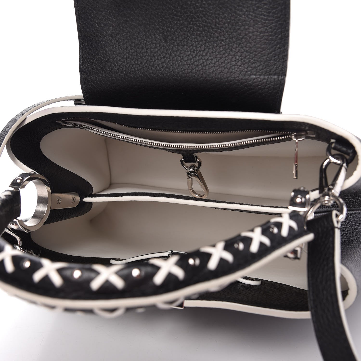 Louis Vuitton Taurillon Stitched Capucines PM Black 4 of 10