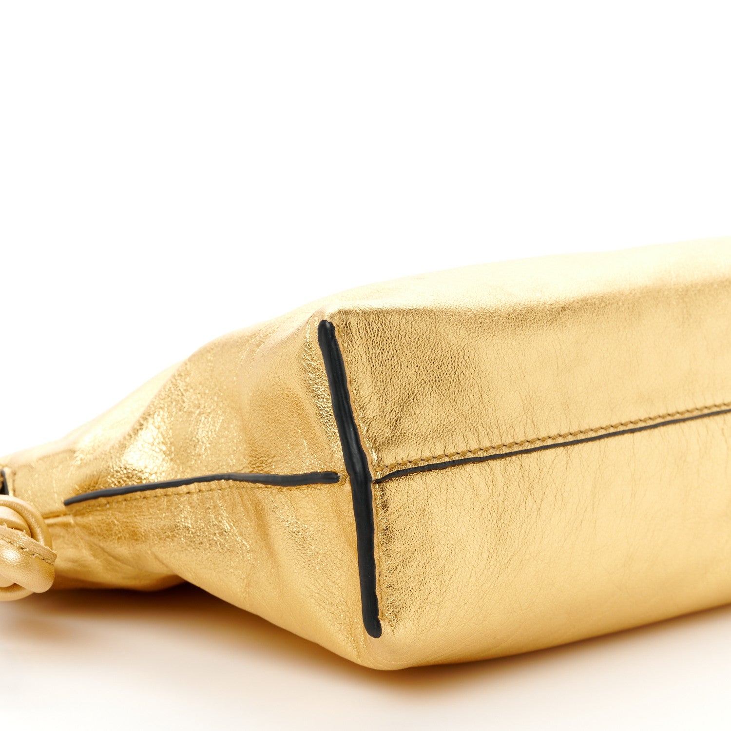Loewe Metallic Calfskin Mini Chain Flamenco Knot Clutch Gold 10 of 11