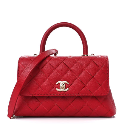 Chanel Caviar Quilted Mini Coco Handle Flap Red 1 of 10