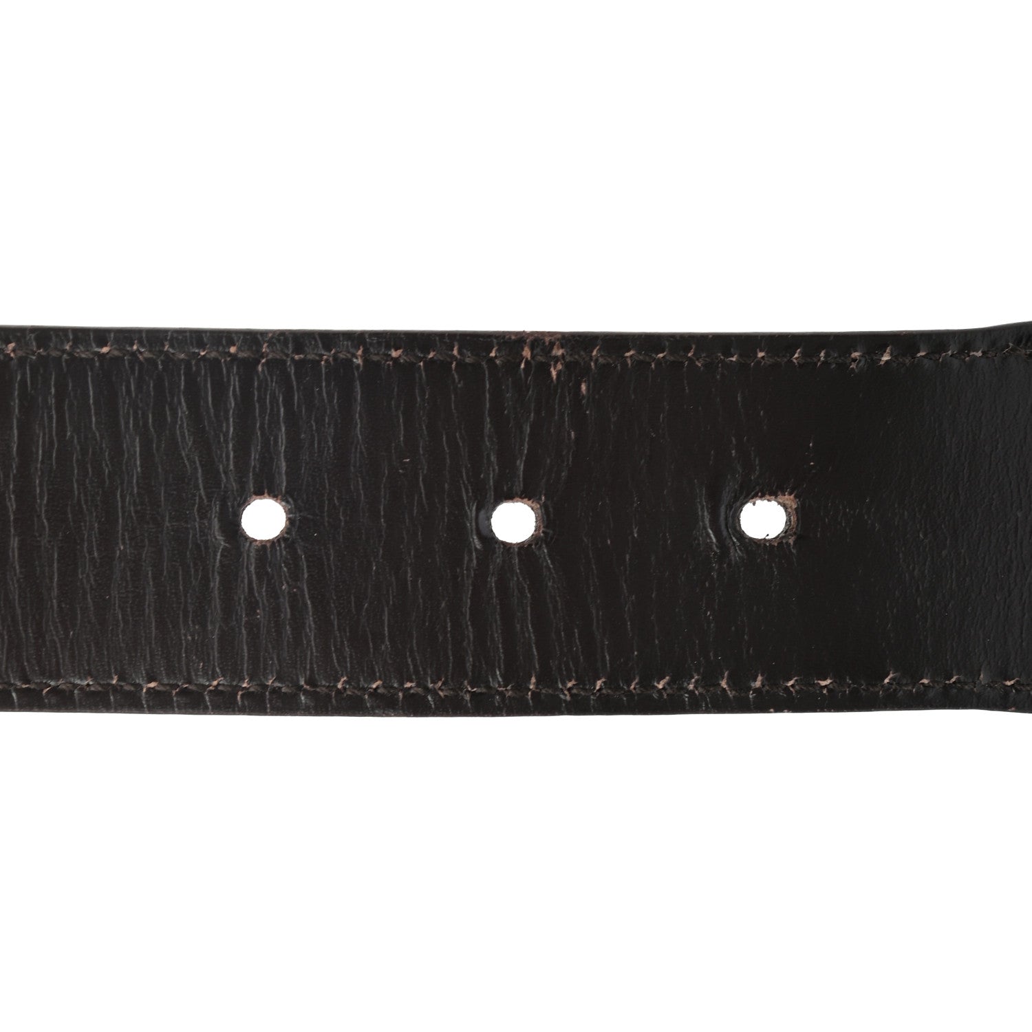 Gucci Monogram Horsebit Buckle Belt 85 34 Dark Brown 4 of 5
