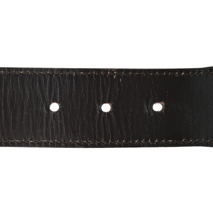Gucci Monogram Horsebit Buckle Belt 85 34 Dark Brown 4 of 5