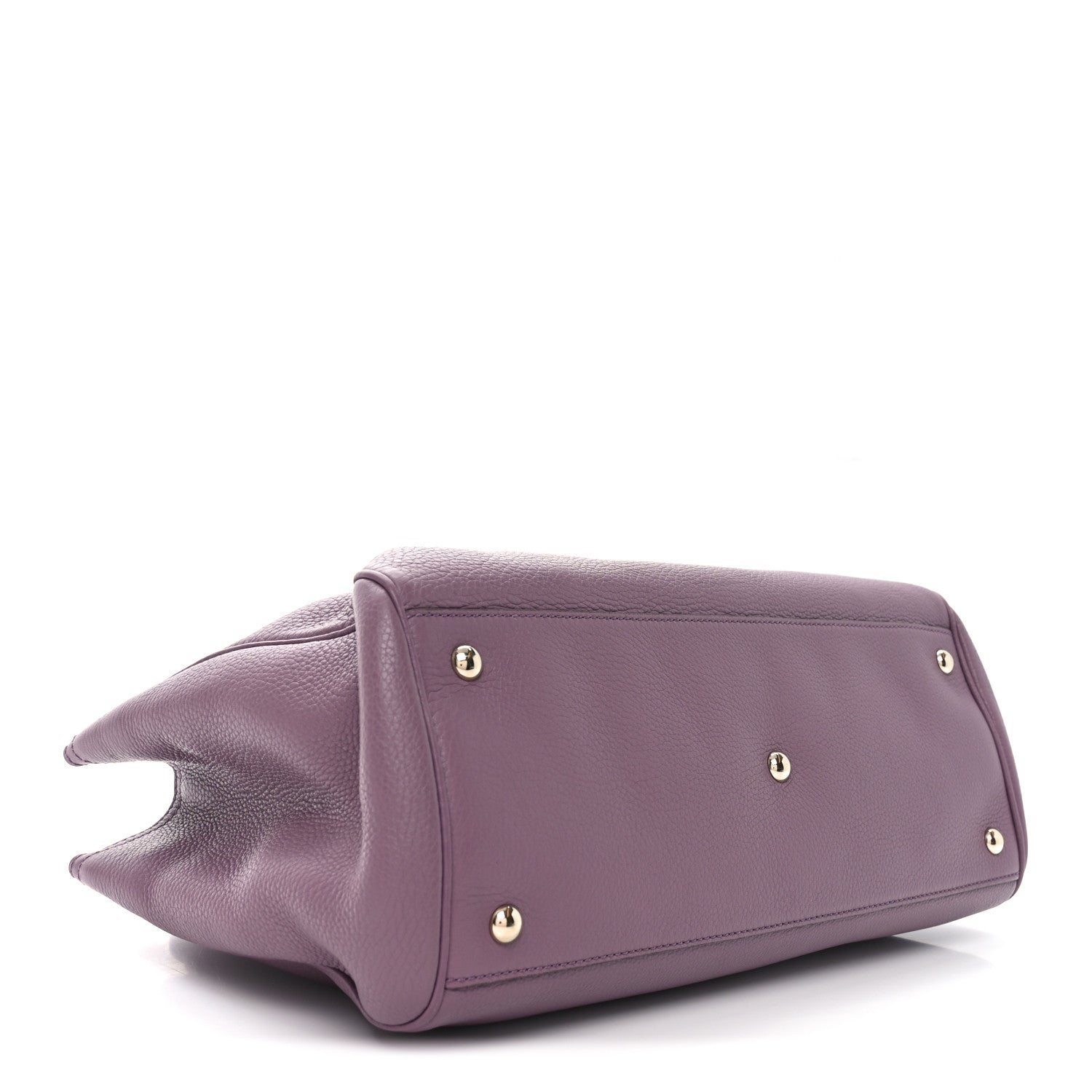 Gucci Pebbled Calfskin Medium Bamboo Shopper Tote Purple 4 of 10