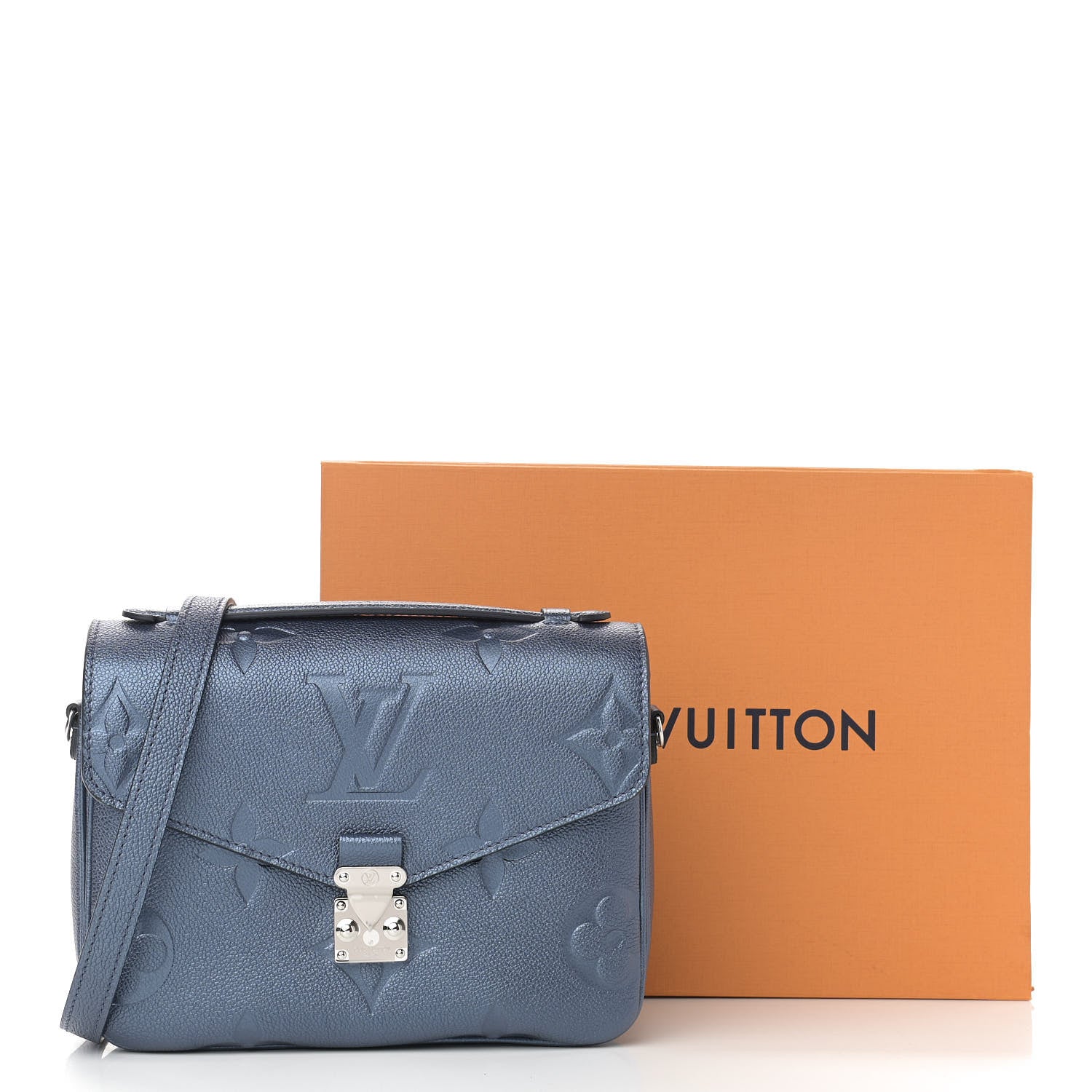Louis Vuitton Metallic Empreinte Monogram Giant Pochette Metis Navy Nacre 10 of 10
