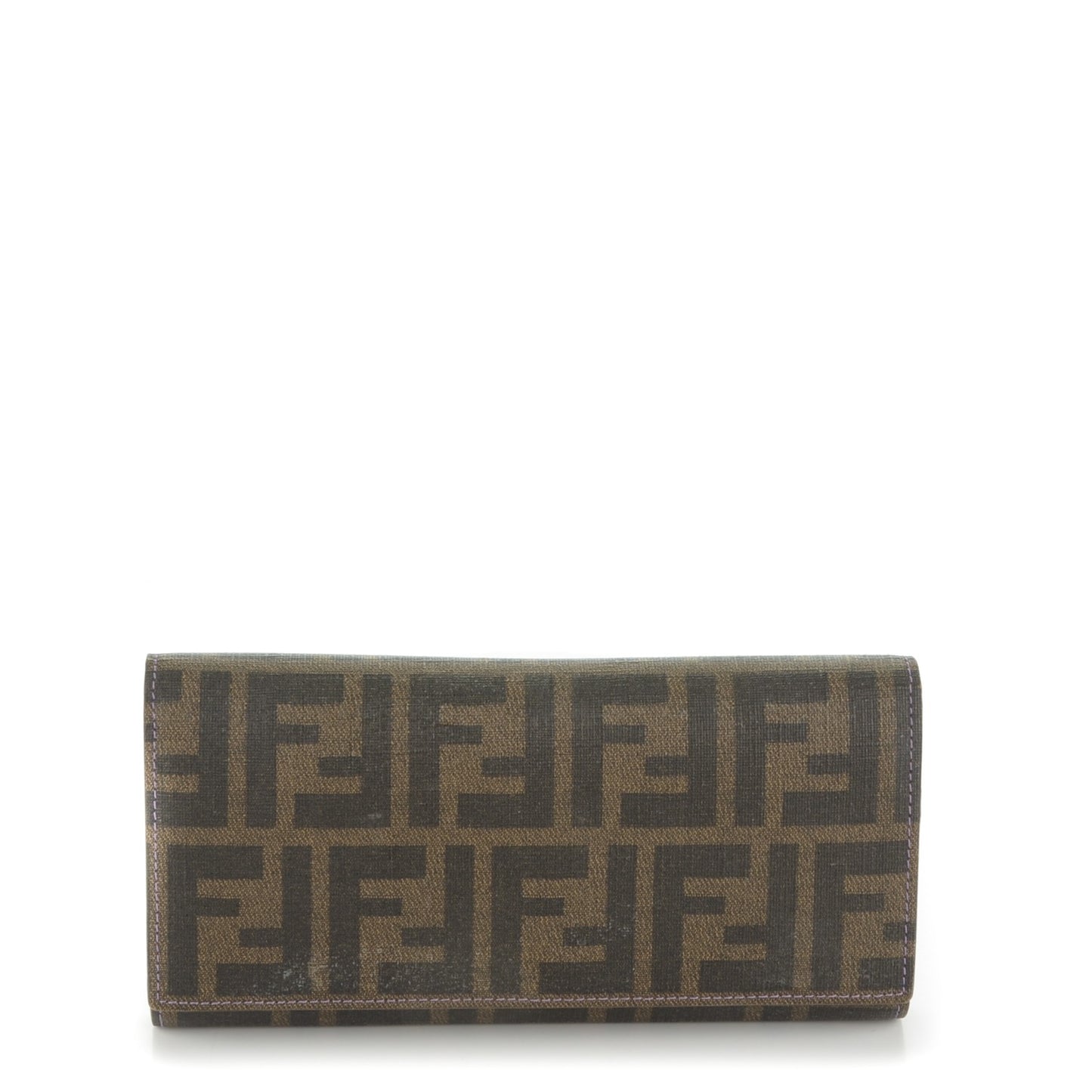 Zucca Spalmati Vitello Elite Continental Wallet Tobacco Viola