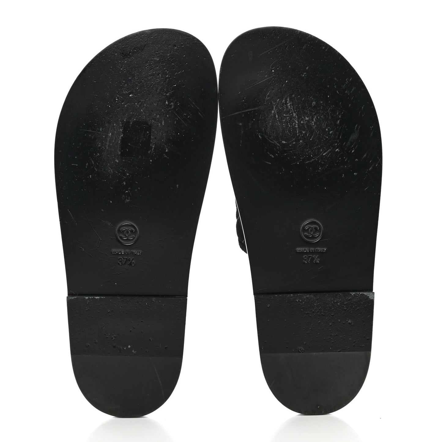 Calfskin Hair Suede Shearling CC Mules 37.5 Black