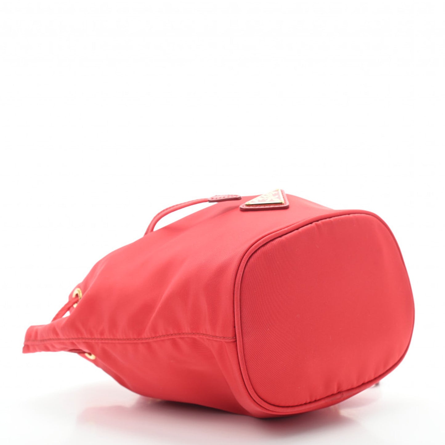 Saffiano Tessuto Nylon Vela Bucket Wristlet Rosso