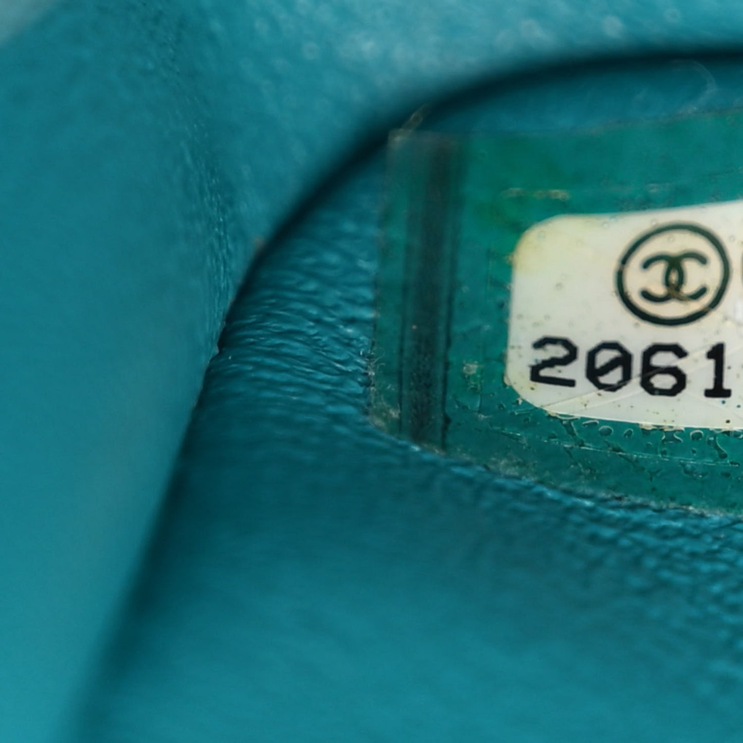 Patent Quilted Mini Square Flap Blue