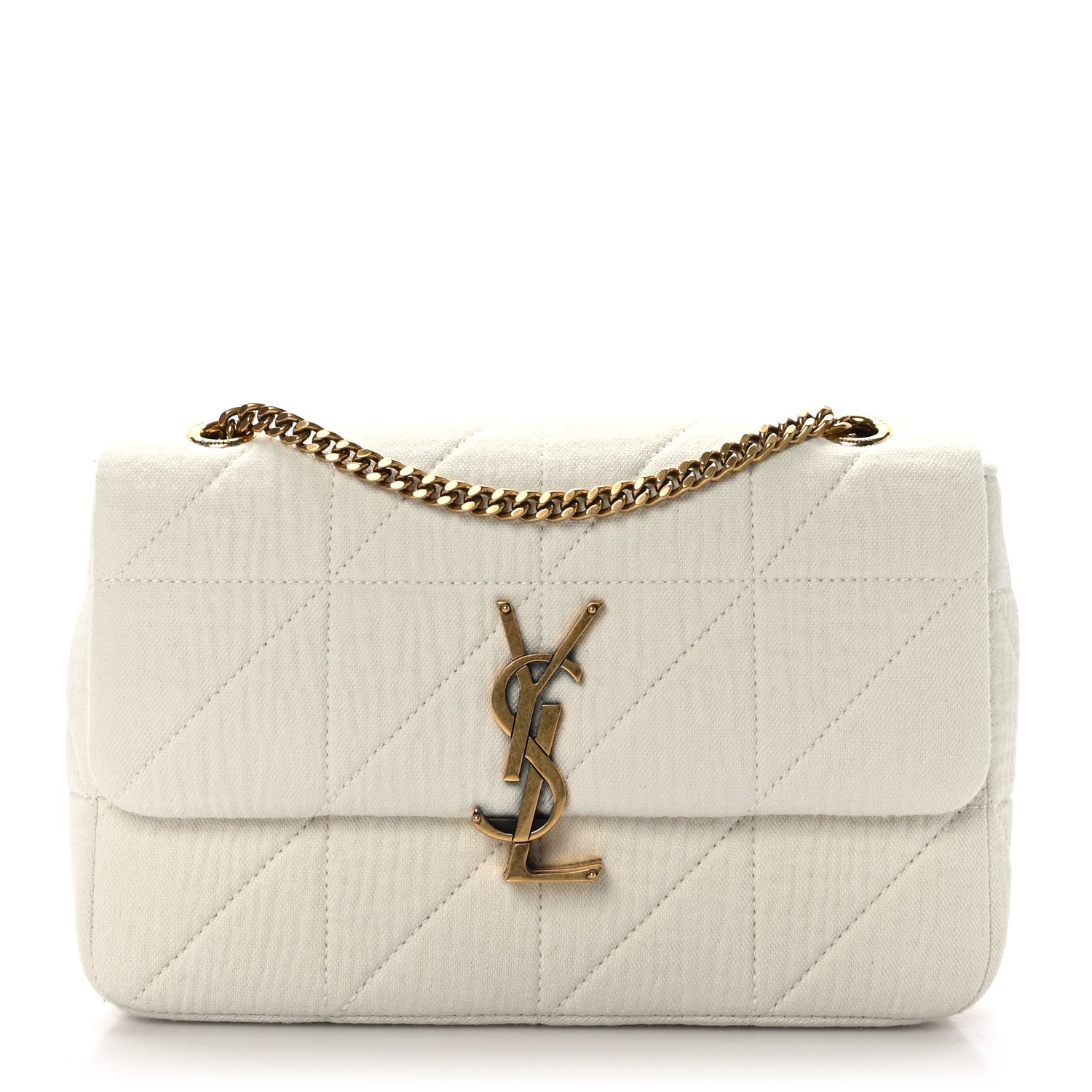 Saint Laurent Crinkle Cotton Patchwork Monogram Medium Jamie Vanilla Ice 1 of 9