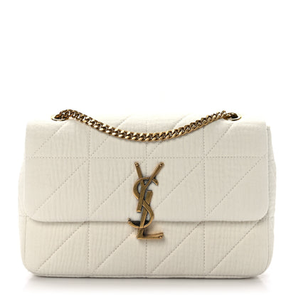 Saint Laurent Crinkle Cotton Patchwork Monogram Medium Jamie Vanilla Ice 1 of 9