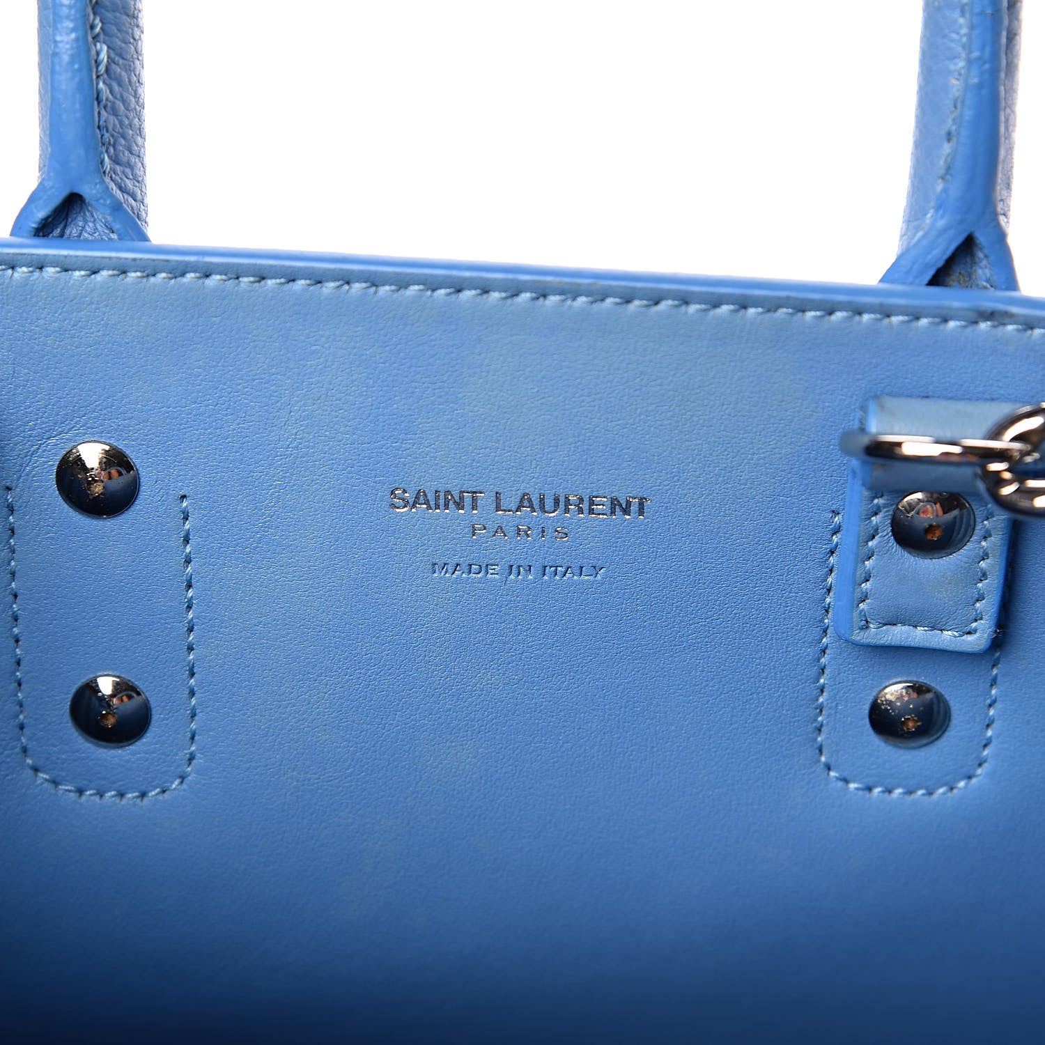 Saint Laurent Grained Calfskin Nano Sac De Jour Blue Clair 6 of 11