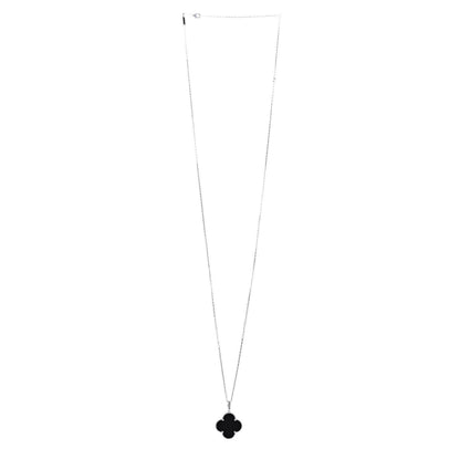 Van Cleef & Arpels 18K White Gold Black Onyx Magic Alhambra Pendant Necklace 3 of 9