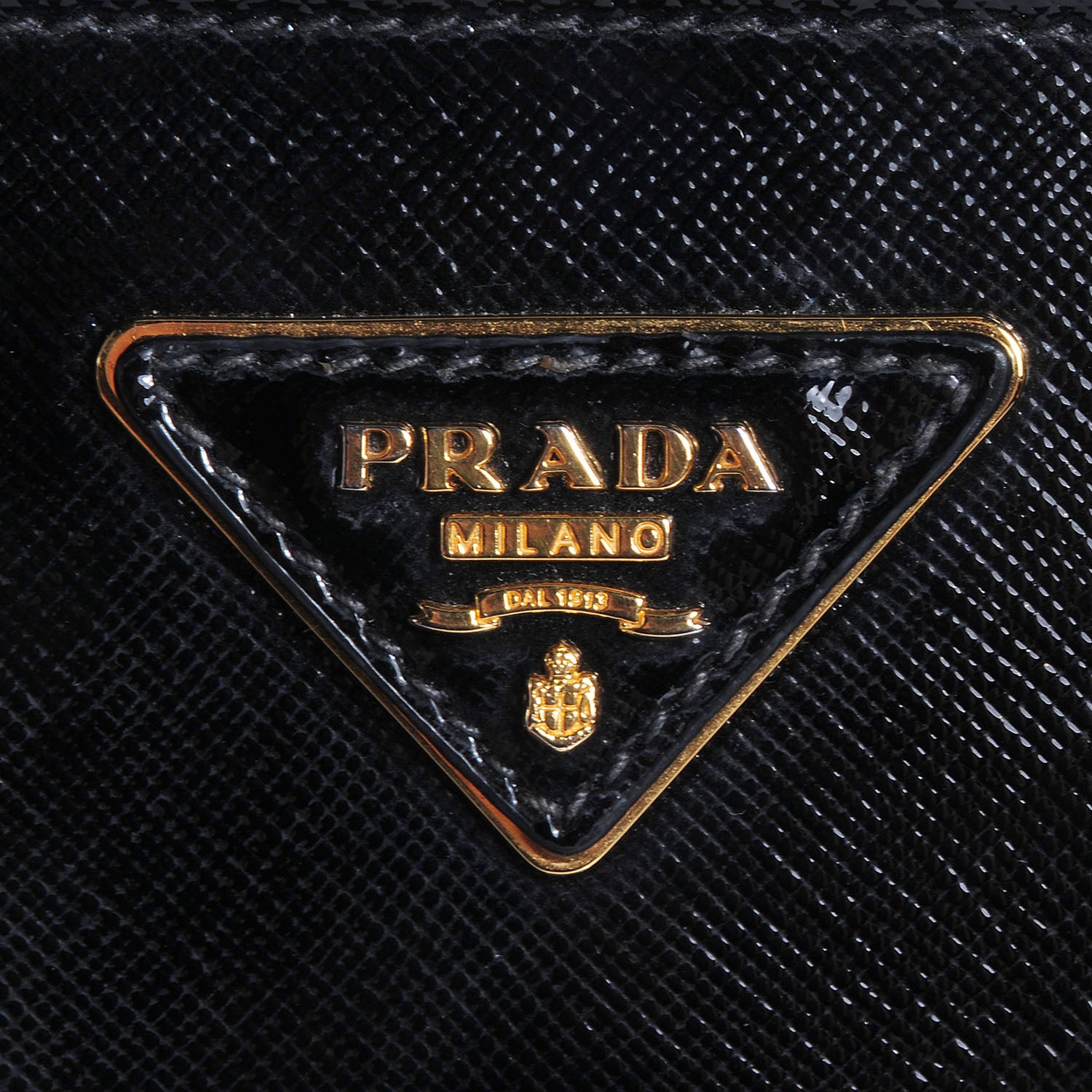 Prada Saffiano Vernice Parabole Tote Black 6 of 10
