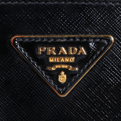 Prada Saffiano Vernice Parabole Tote Black 6 of 10