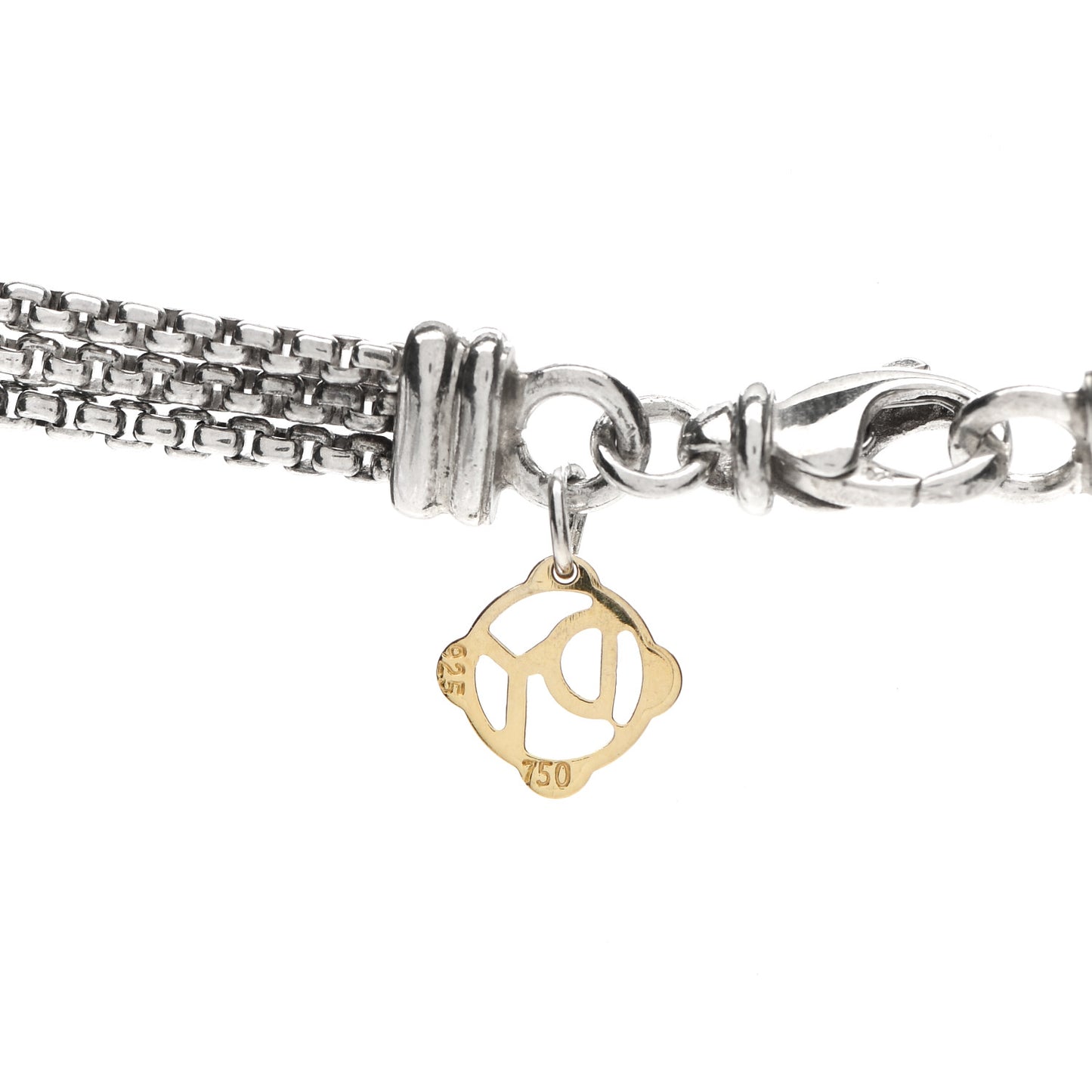 Sterling Silver 18K Yellow Gold Lariat Waterfall Necklace