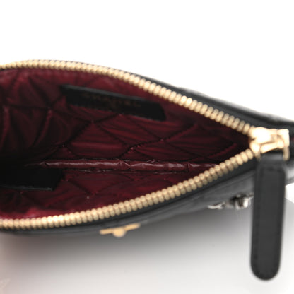 Chanel Aged Calfskin Quilted Small Lucky Charms Cosmetic Case Black 5 of 7