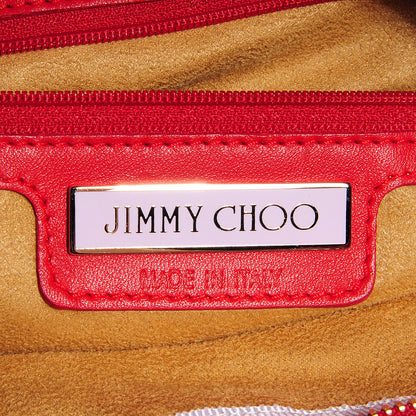 Jimmy Choo Snakeskin Nappa Fringe Small Sky Hobo Red 6 of 8