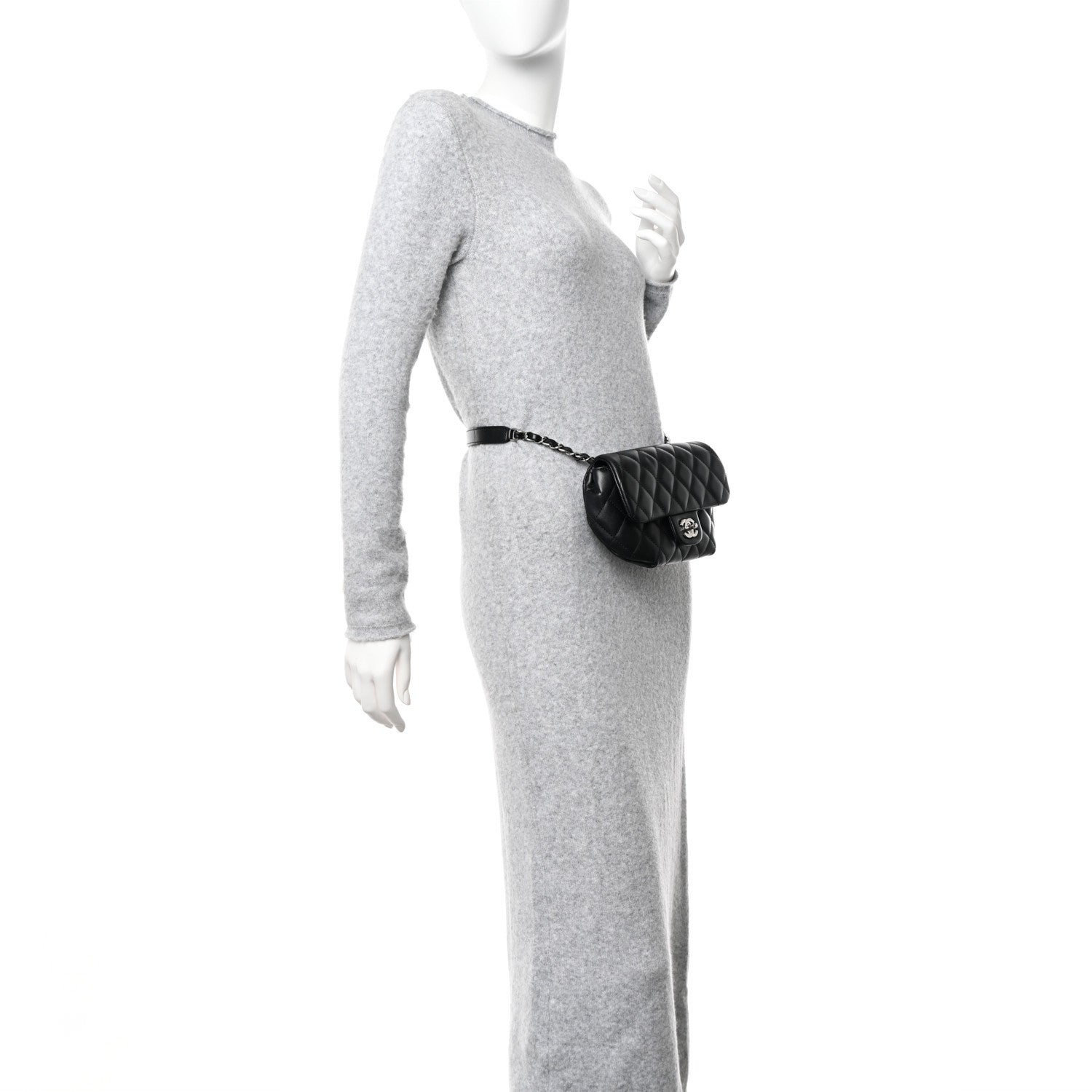 Chanel Calfskin Quilted CC Uniform Flap Belt Bag Black 2 of 12