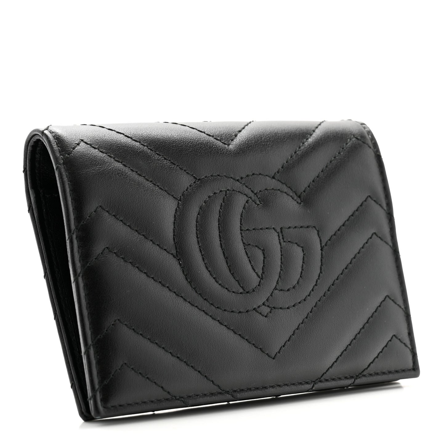 Calfskin Matelasse GG Marmont Passport Case Black