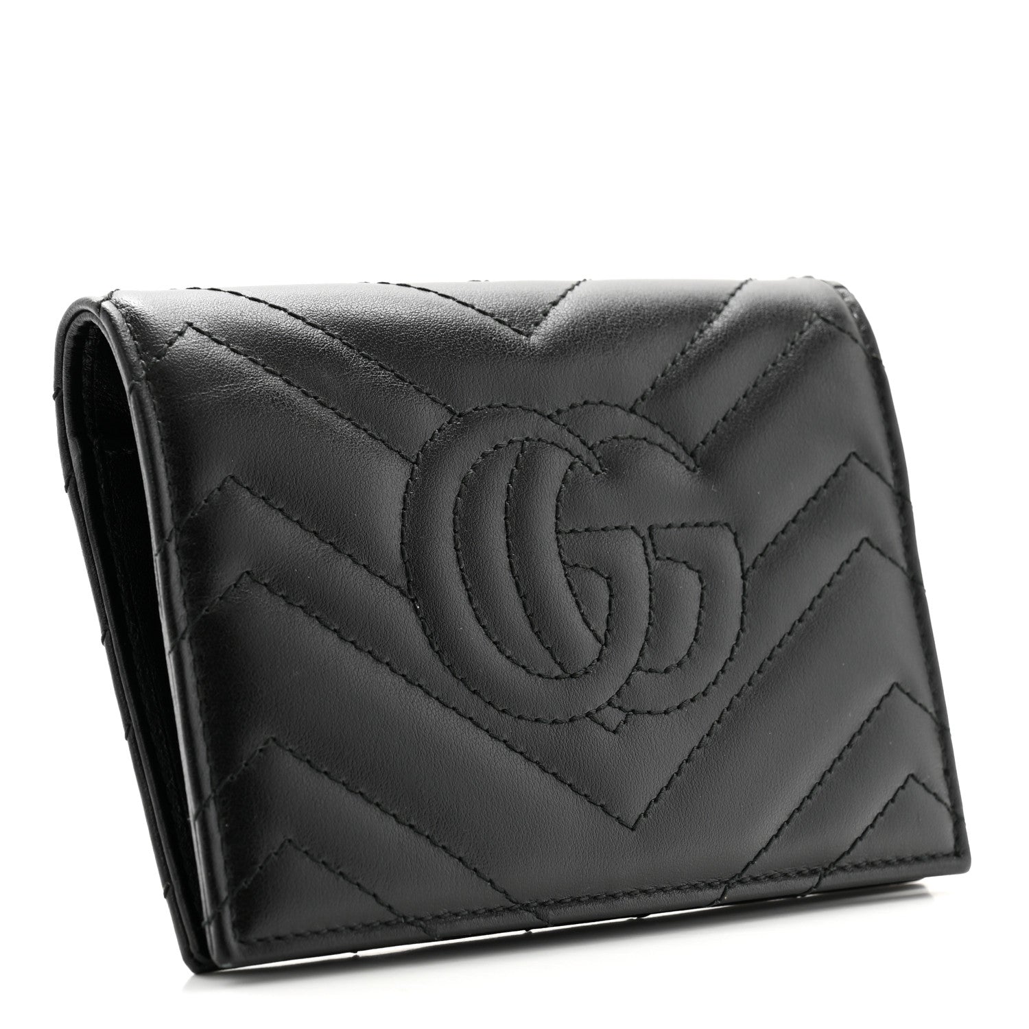 Gucci Calfskin Matelasse GG Marmont Passport Case Black 3 of 7