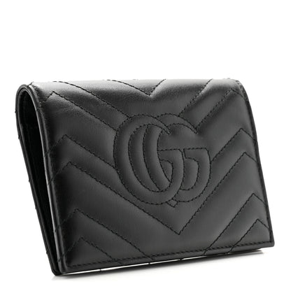 Gucci Calfskin Matelasse GG Marmont Passport Case Black 3 of 7