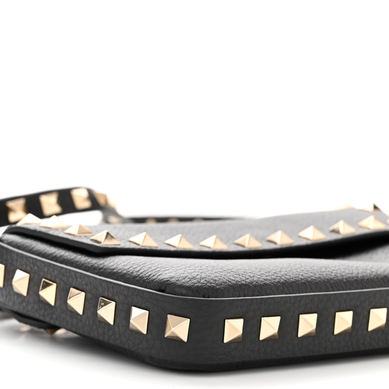 Valentino Garavani VALENTINO GARAVANI Grainy Calfskin Rockstud Crossbody Pouch Black 8 of 10