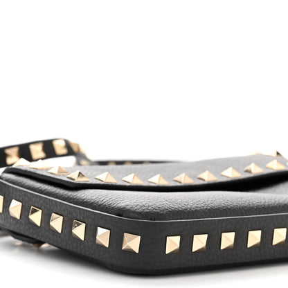 Valentino Garavani VALENTINO GARAVANI Grainy Calfskin Rockstud Crossbody Pouch Black 8 of 10
